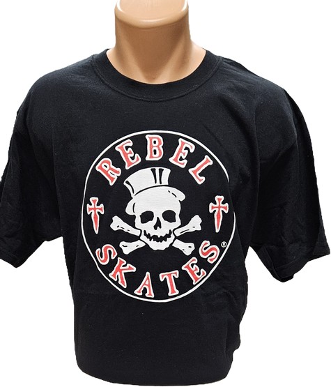 Rebel Skates Circle Logo T-Shirt - Black / Large - Circa 2008 (image for) Rebel Skates Circle Logo T-Shirt - Black / Large - Circa 2008